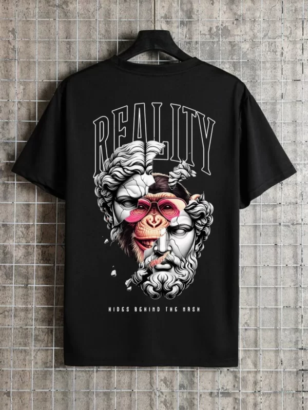 Camiseta Reality – Diseño Impactante de Rostro y Máscara | M0da Urbana - Image 2